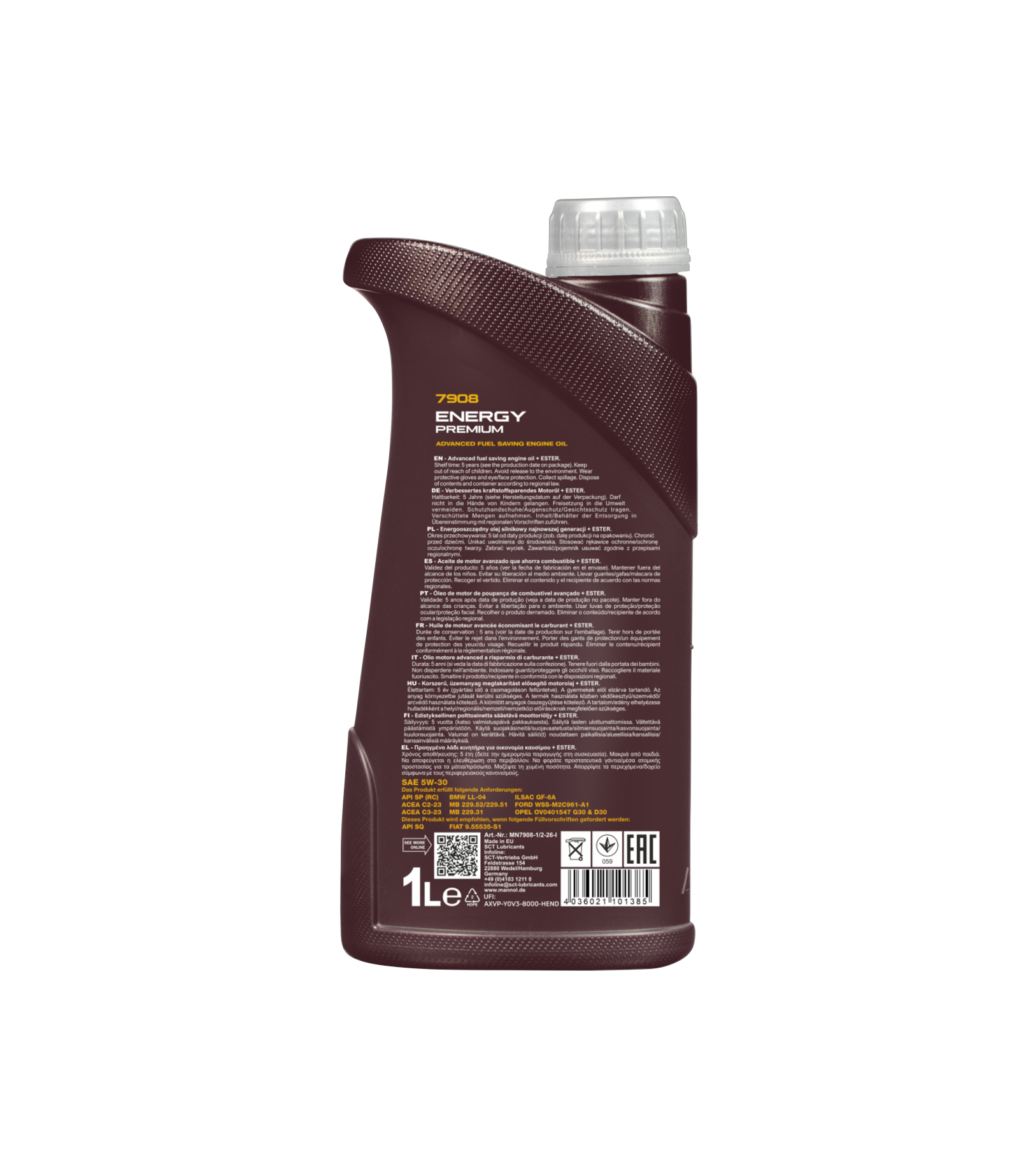 MANNOL Energy Premium 5W-30 Longlife Fully Synthetic Engine Oil - Image 3