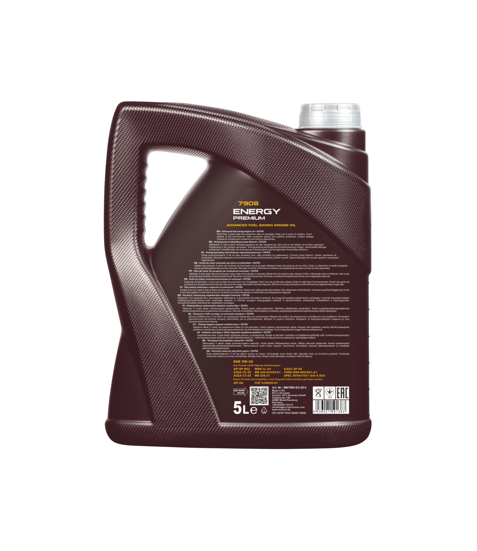 MANNOL Energy Premium 5W-30 Longlife Fully Synthetic Engine Oil - Image 2