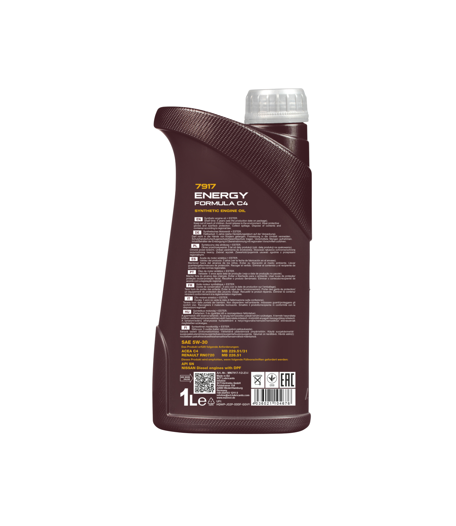 MANNOL Energy Formula C4 5W-30 Longlife Fully Synthetic Engine Oil - Image 2