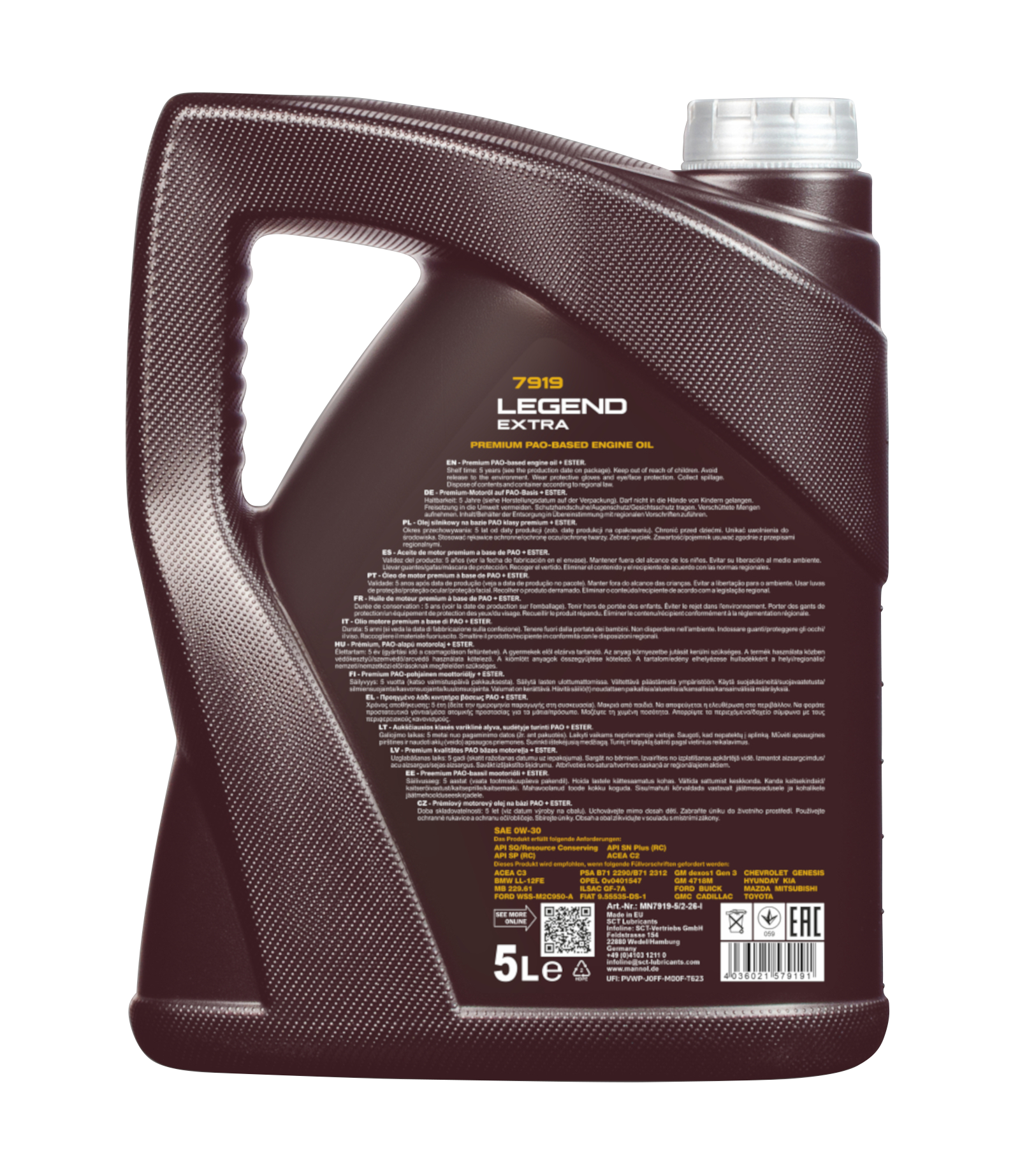 MANNOL Legend Extra 0W-30 Longlife Fully Synthetic Engine Oil - Image 4